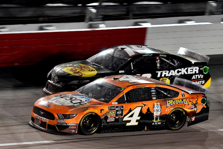Kevin Harvick (fourth) led four Mustangs in the top 10 in the NASCAR Cup race at Darlington. Kevin Harvick (fourth) led four Mustangs in the top 10 in the NASCAR Cup race at Darlington.